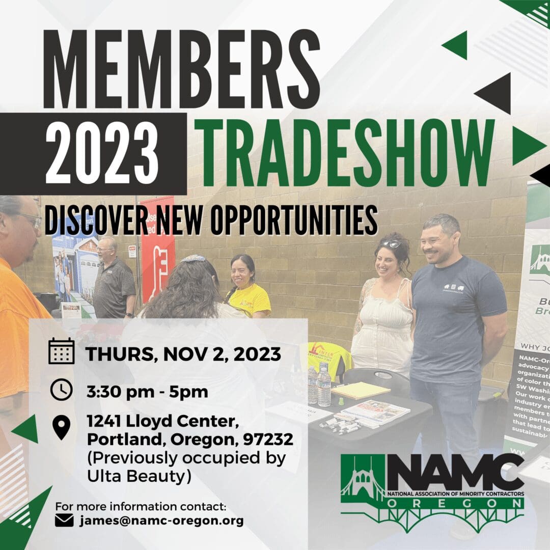 Flyer for the 2023 Members Tradeshow on Nov 2 with event details and organizers.