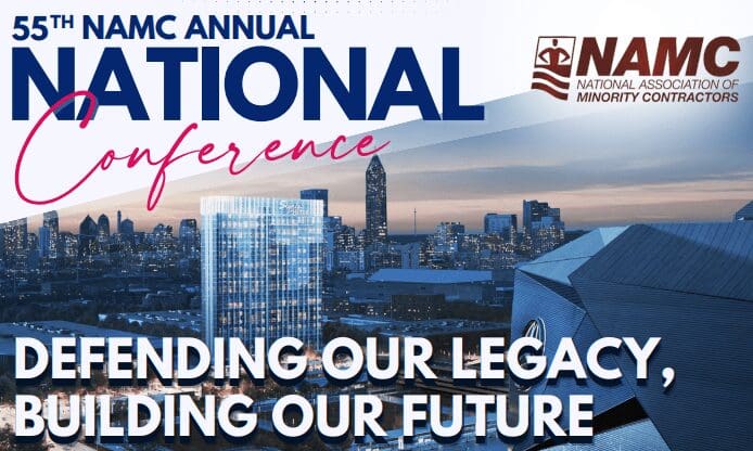 Banner for the 21st Annual National Conference with city skyline.